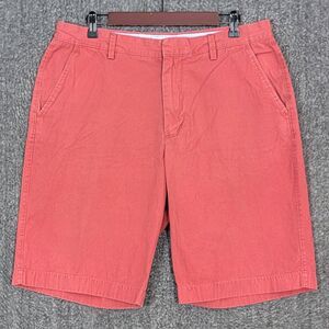 J Crew Shorts Mens 35 Salmon Pink 100% Cotton Flat Front Casual Preppy Chino